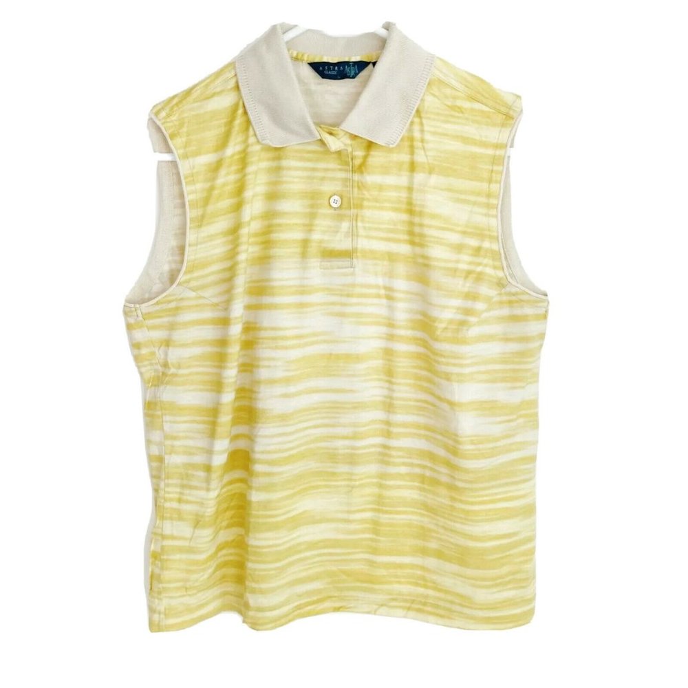 Astra Classic Womens Striped Designer Polo Top L